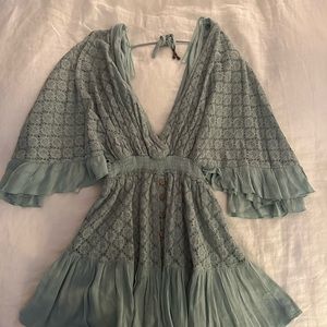 teal FP romper